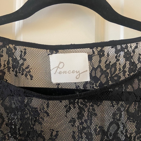 ANTHROPOLOGIE Pencey Crop Top Black Lace With Bow Ties Size XS - Picture 3 of 6